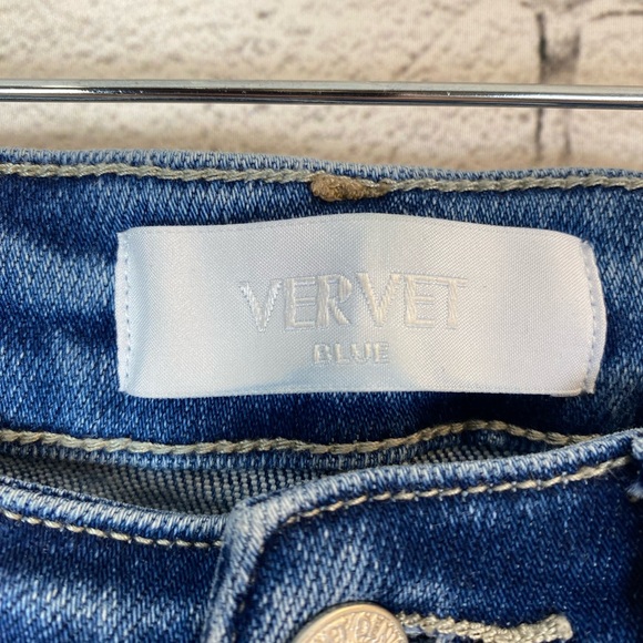 Vervet Blue Jeans By Flying Monkey High Rise Slim Jeans Distressed Size 25 NWOT - Picture 7 of 10
